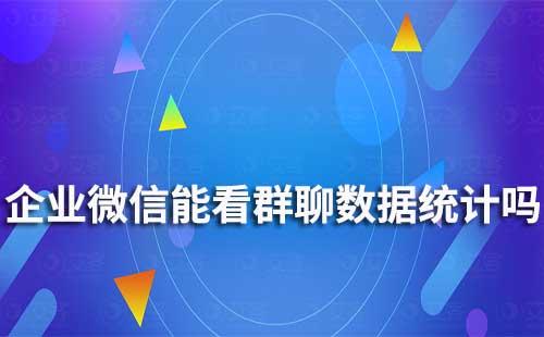 企业微信可以查看群聊数据统计吗