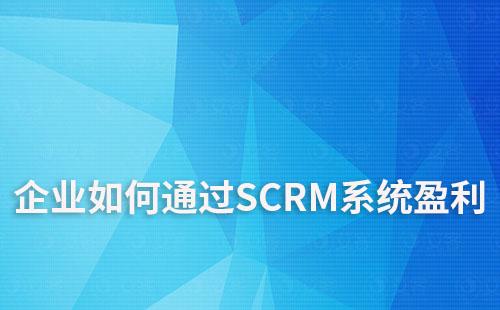 企业如何通过SCRM系统（客户关系管理系统）盈利